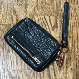 Alexander Wang Black Leather Clutch with Rose Gold Hardware